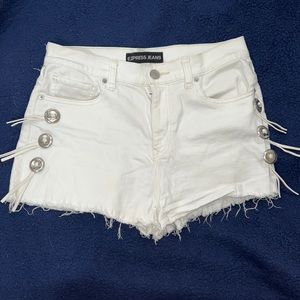 White denim shorts